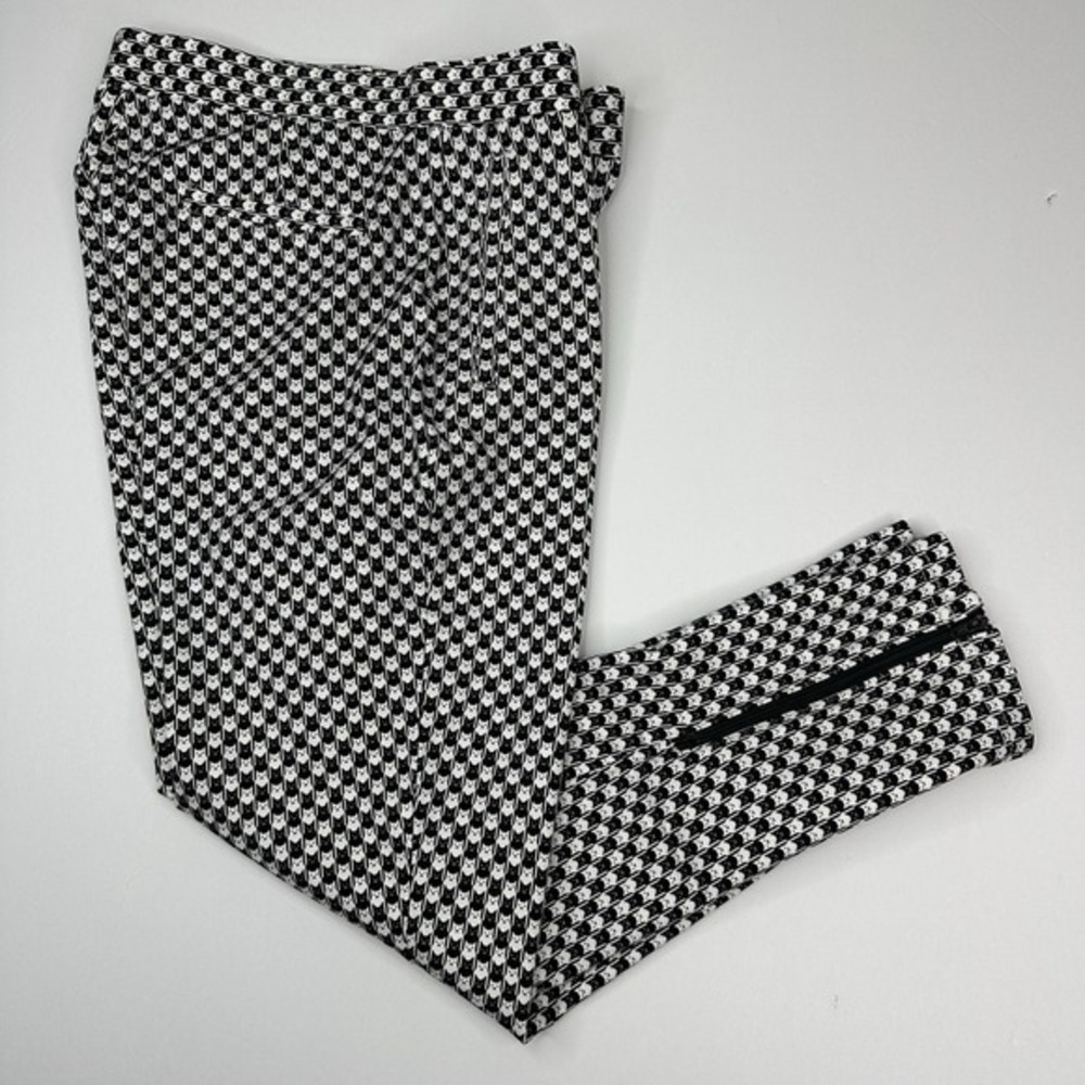 Betabrand Catstooth Skinny Leg Pencil Dress Pant Yoga Pants Black White M Petite - Picture 2 of 15